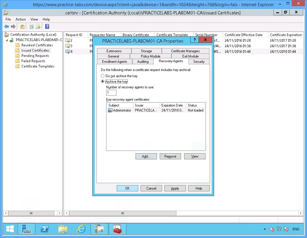 Practice Labs screenshot.